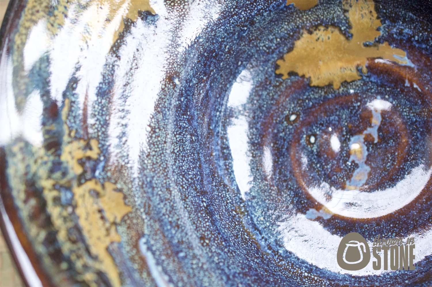 Decorative Bowl – Blue, Amber and Bronze