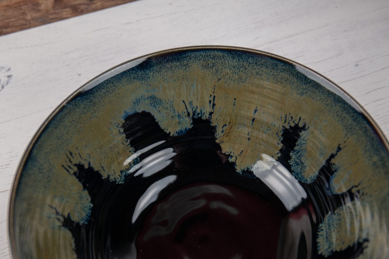 Large Black and Bronze Stoneware Bowl - Image 4