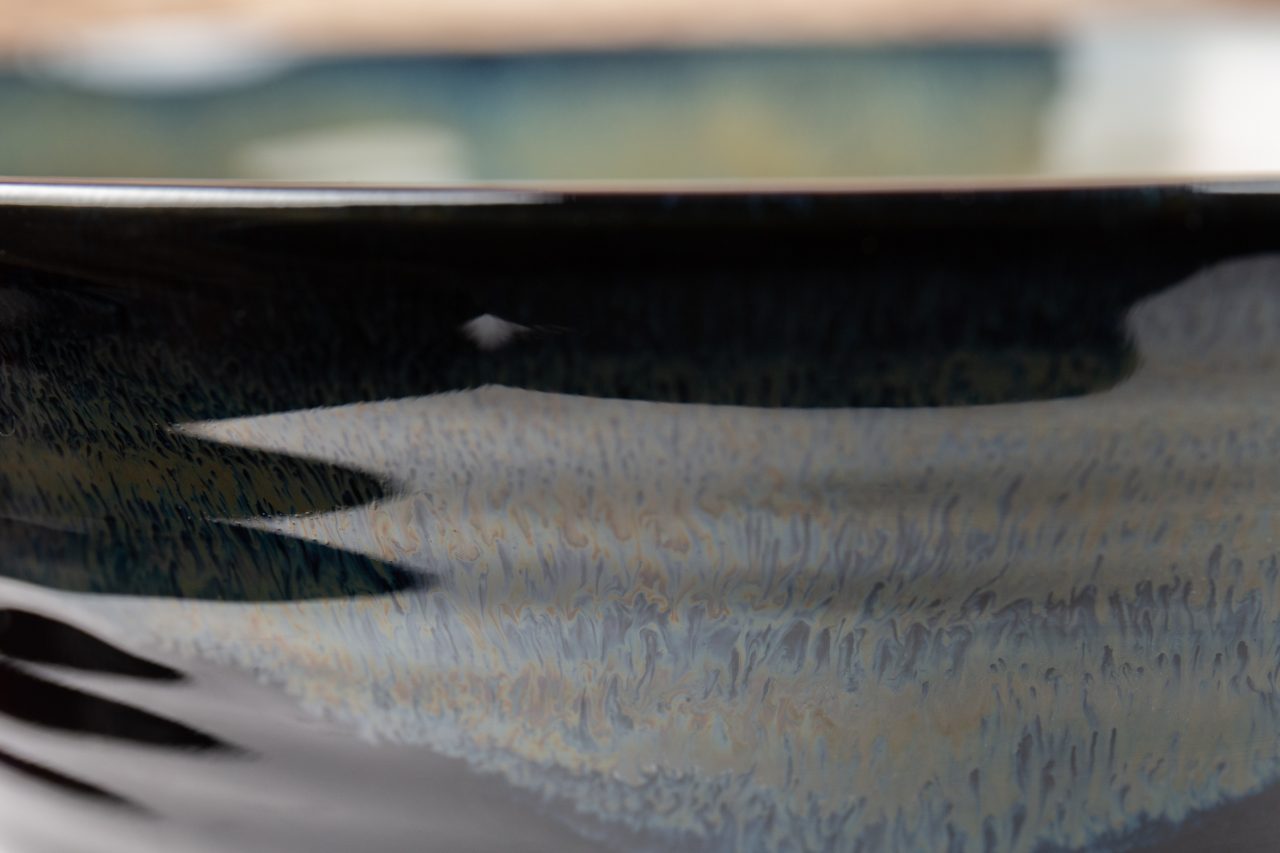 Large Black and Bronze Stoneware Bowl - Image 5